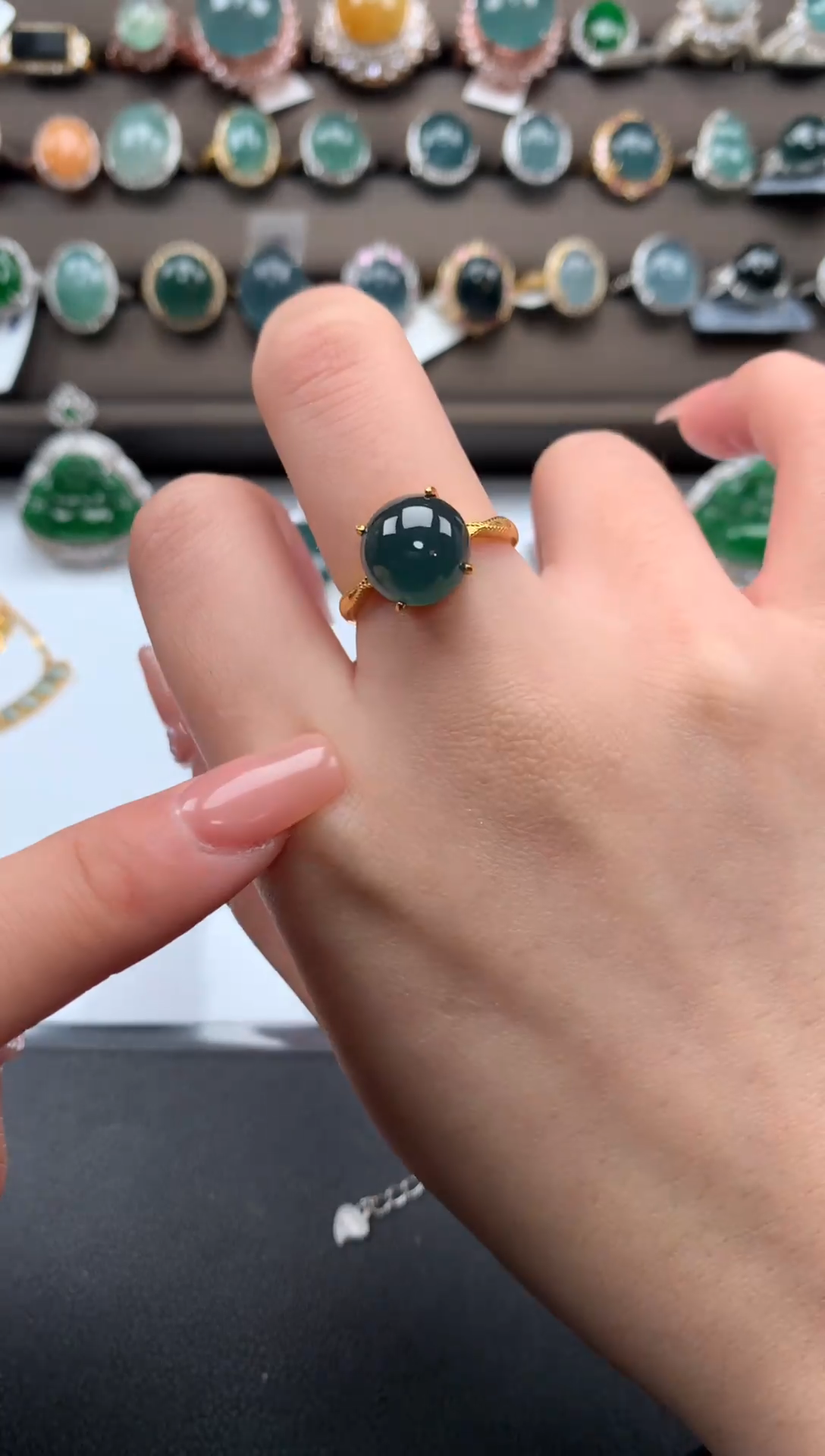 【闪购商品】翡翠戒指银S925镶嵌52141