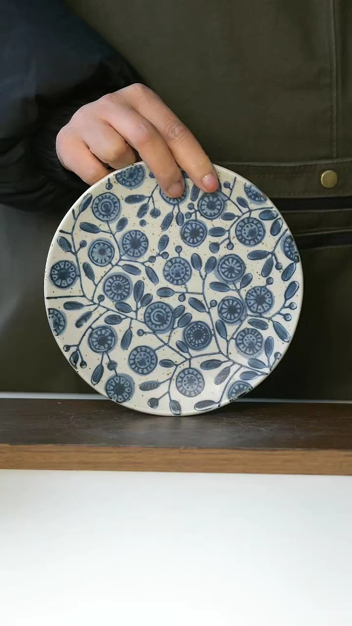 【闪购商品】玻璃手绘金盏花甜品盘16cm@4-2@