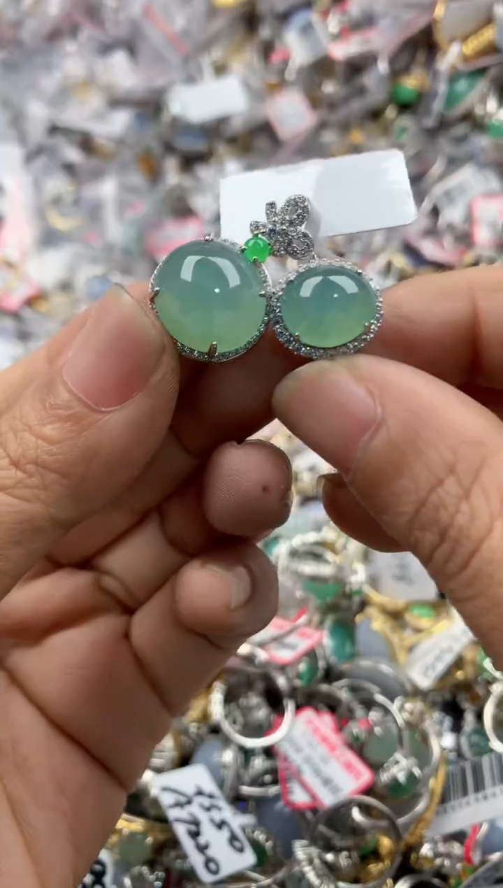 银S925镶嵌戒指翡翠3333----8