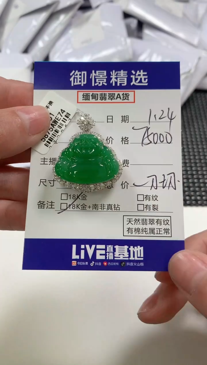 【闪购商品】翡翠颈饰18K金镶嵌73         