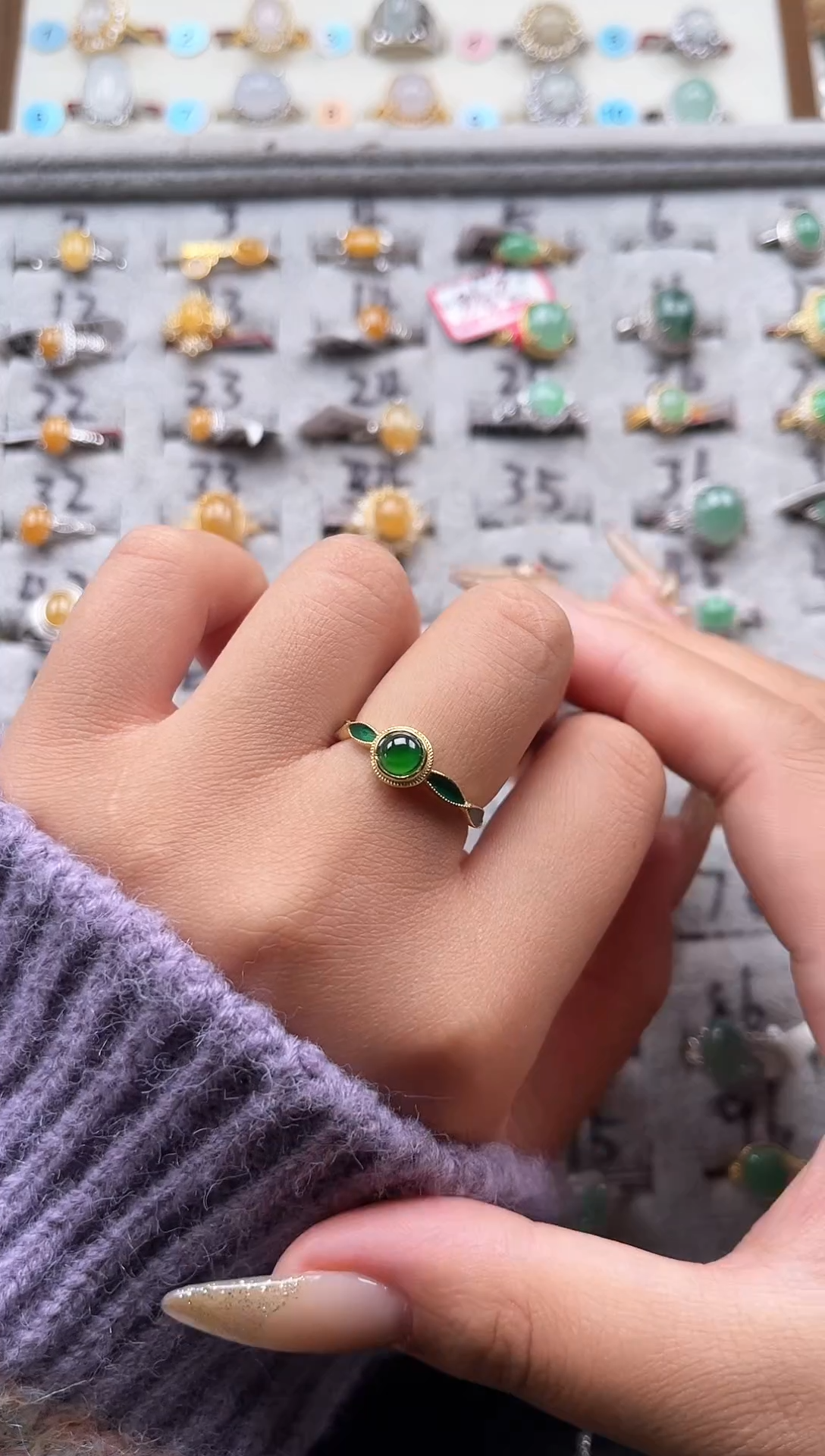 【闪购商品】翡翠戒指银S925镶嵌天然A货翡翠戒指