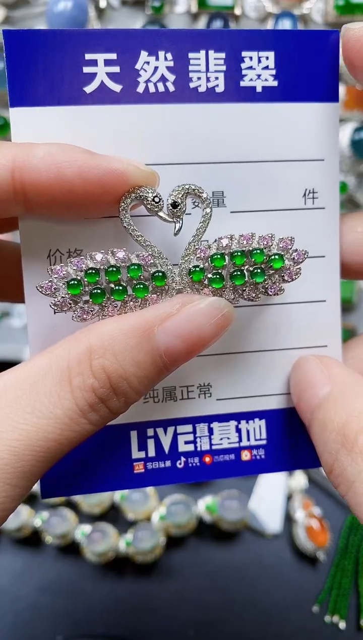 翡翠银S925镶嵌颈饰0181