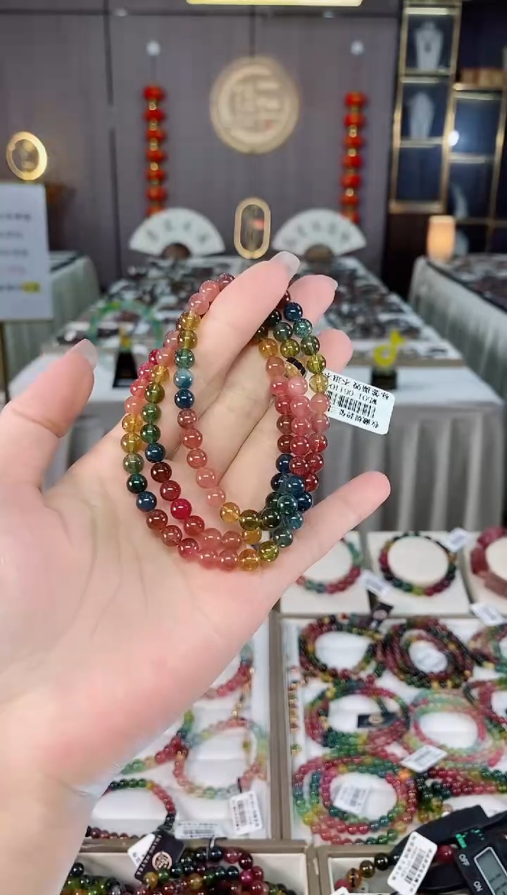 收藏级老矿碧玺三圈手串6mm+未镶嵌碧玺hon多样性发一条