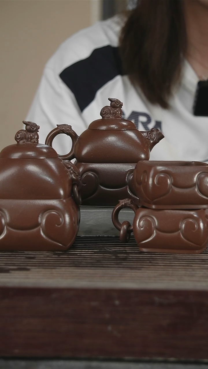 茶壶紫砂52号茶壶四件套300CC