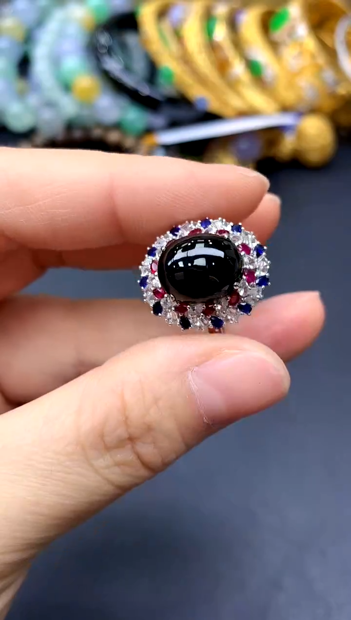 18K金镶嵌戒指翡翠349-中国好珍宝