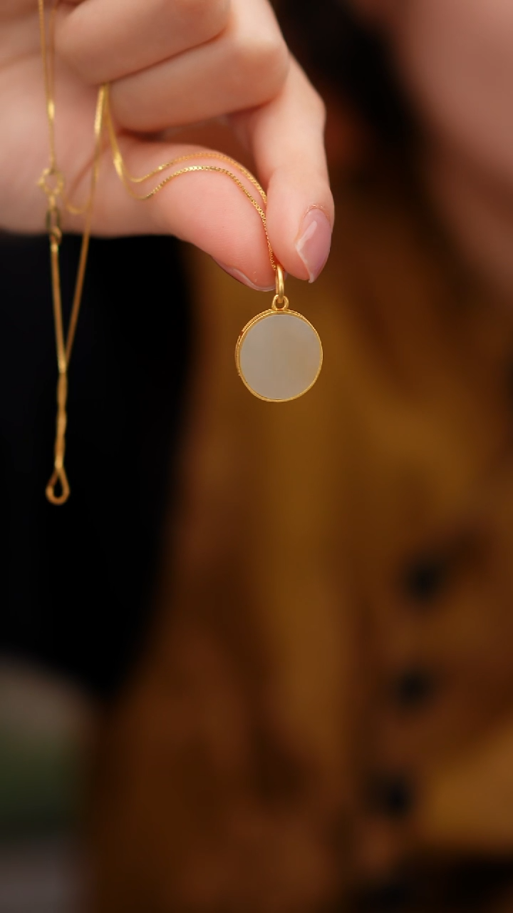 银S925镶嵌和田玉挂件MZL042和田玉龙链坠