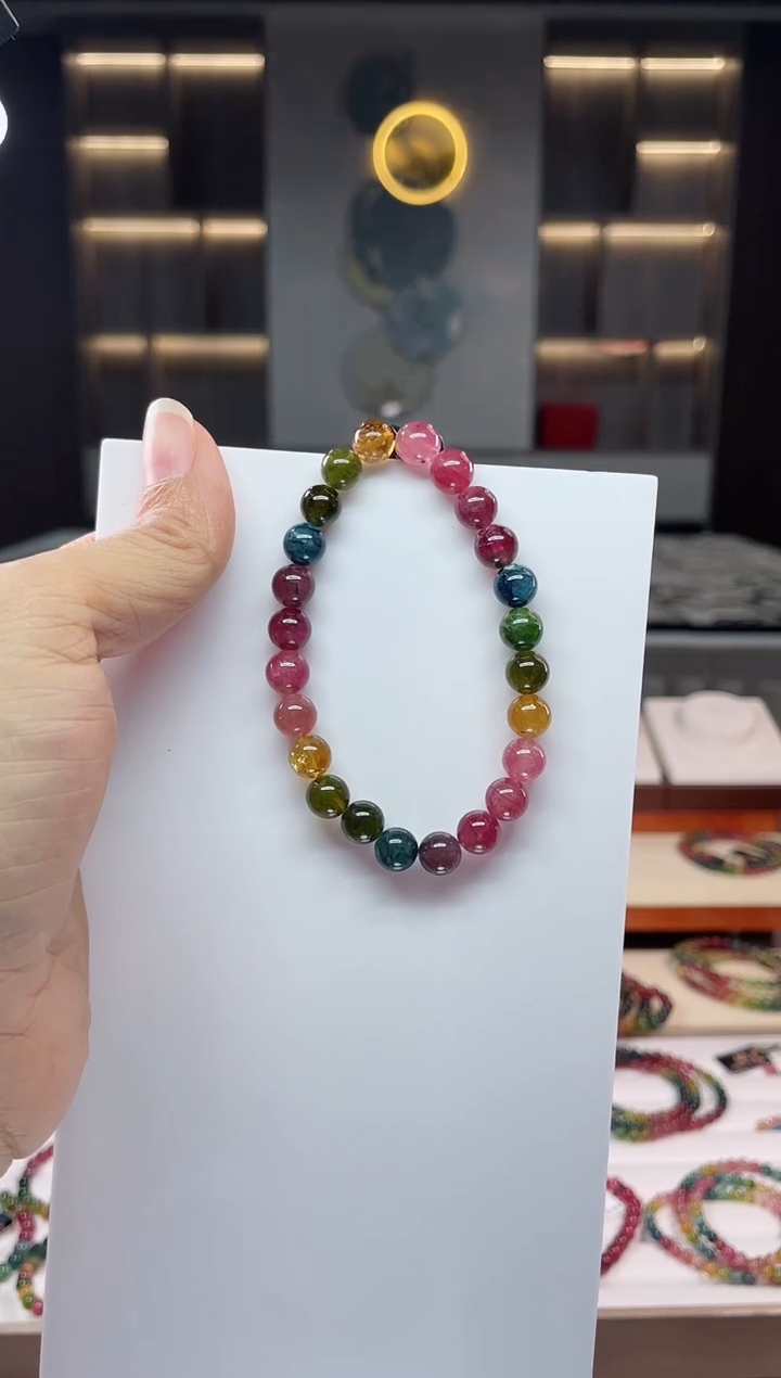 未镶嵌老矿碧玺单圈手串7mm+碧玺（多样性发一条）Q