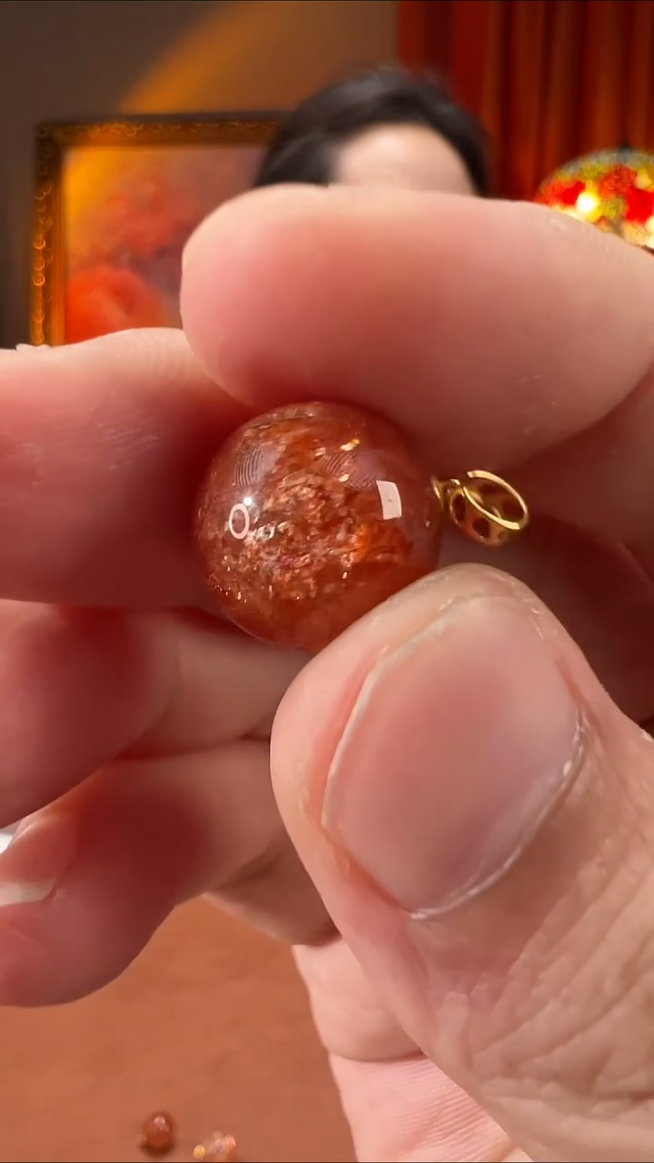 颈饰18K金镶嵌长石KT25082007-1