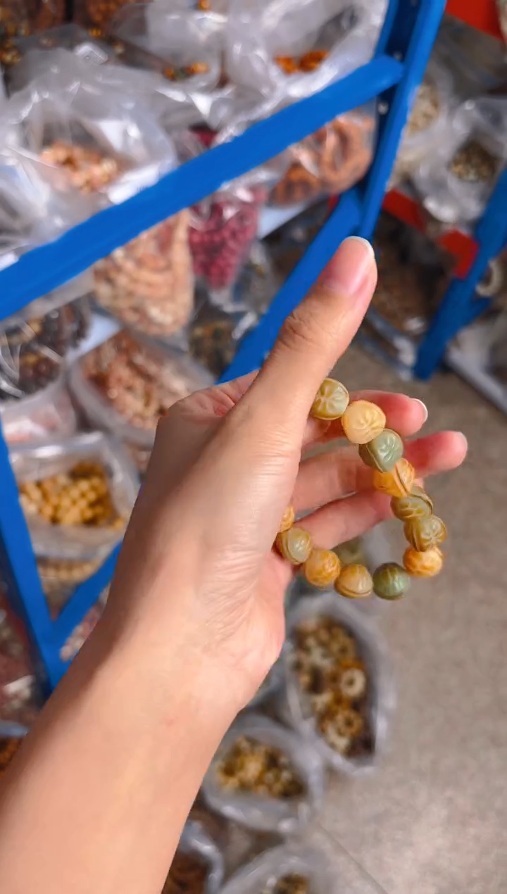 吊坠菩提根/象牙果绿色富甲单圈