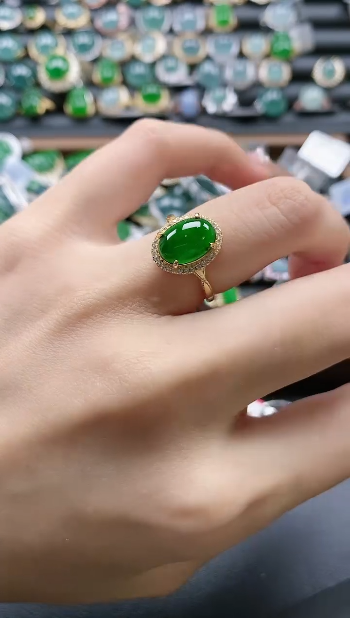 【闪购商品】翡翠戒指银S925镶嵌51511