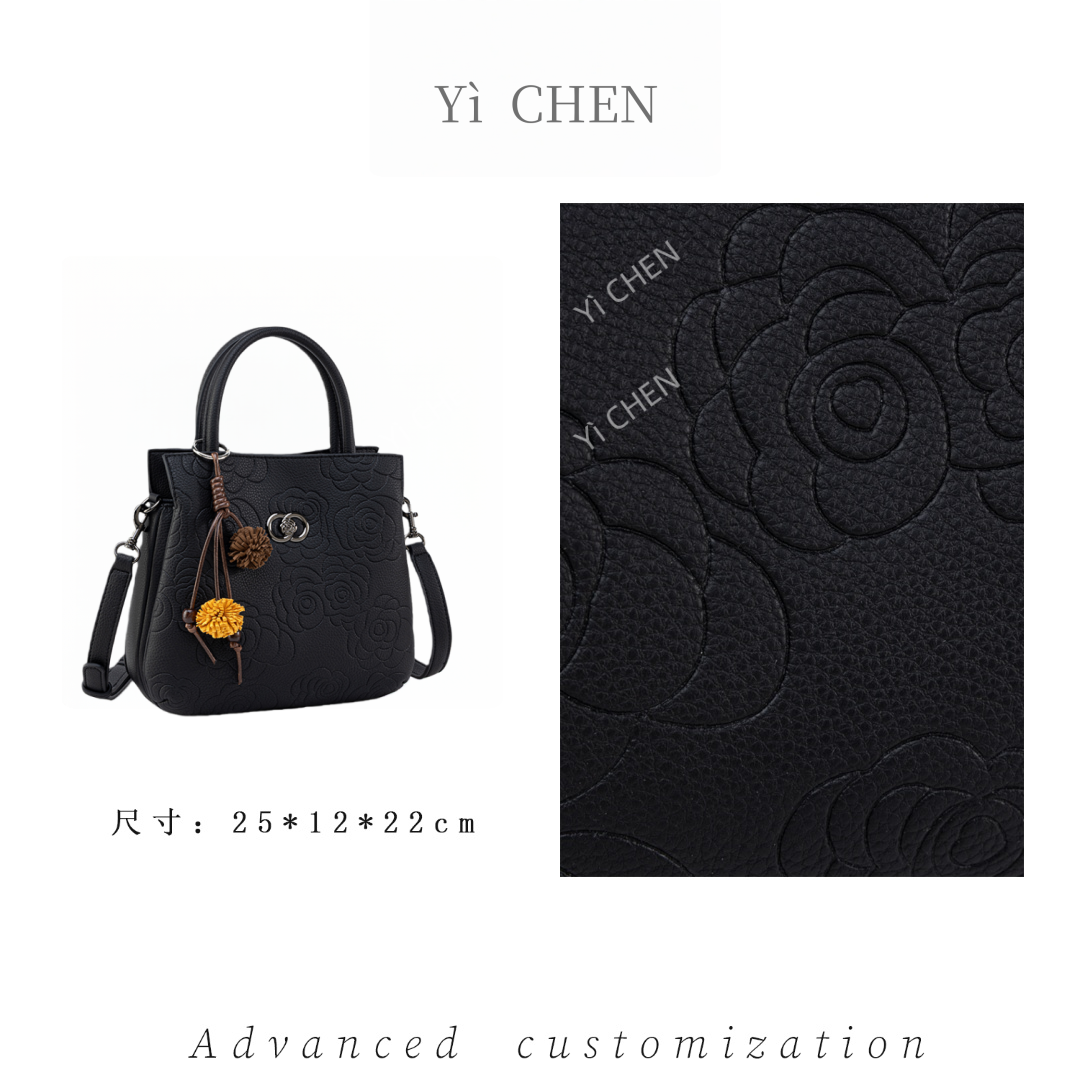 【Yì CHEN】QYX-81715-黑色 简约时尚女士新款轻奢单肩斜跨包