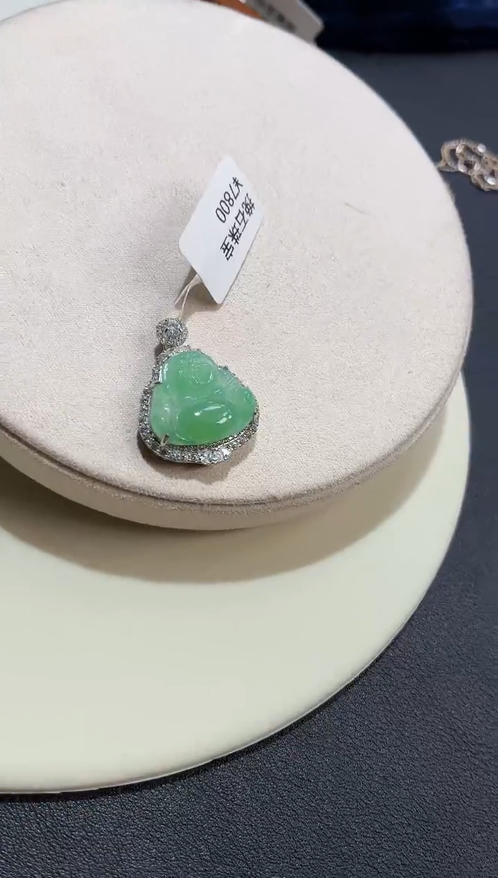 吊坠(不含链)银S925镶嵌翡翠【挽石珠宝】佛公