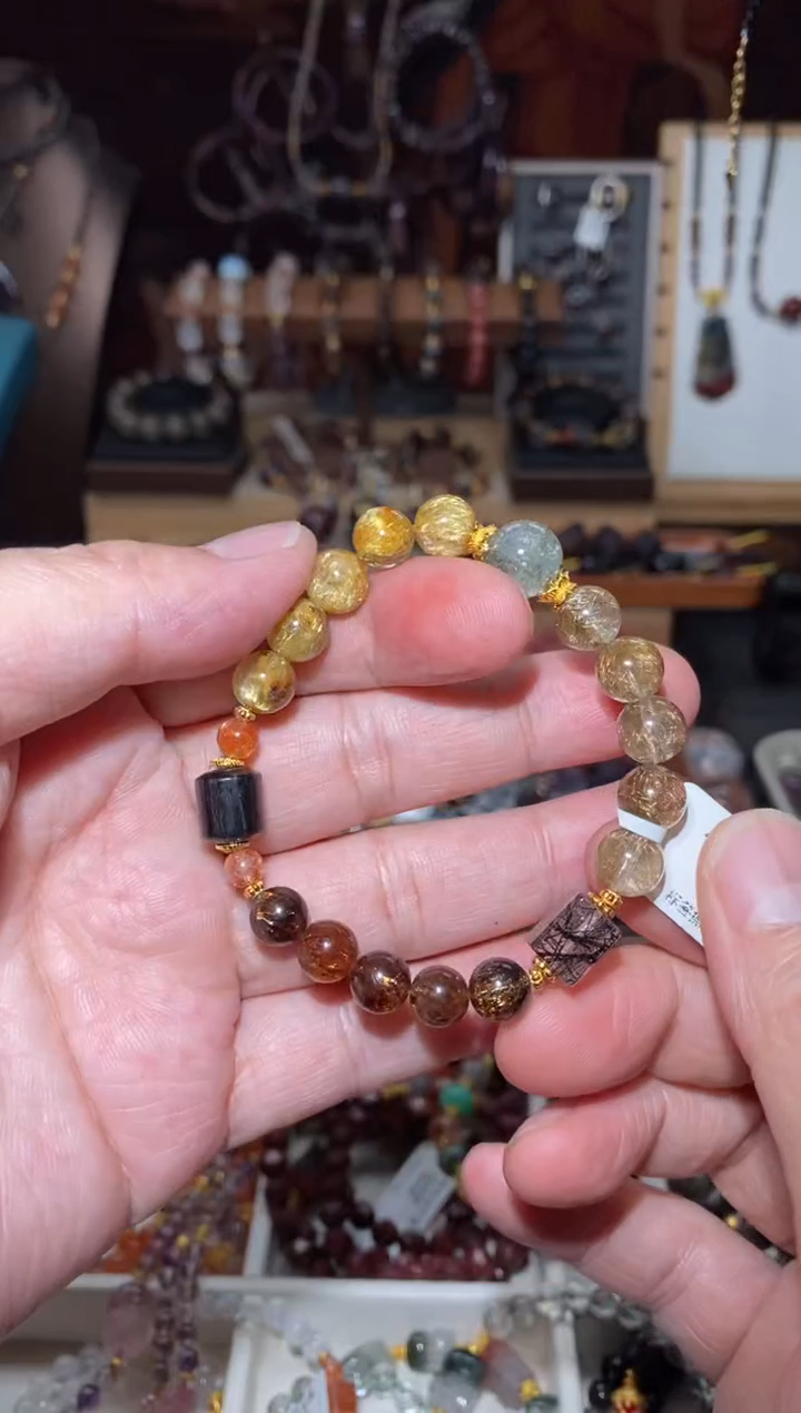 【闪购商品】水晶手串未镶嵌黑金超来财系