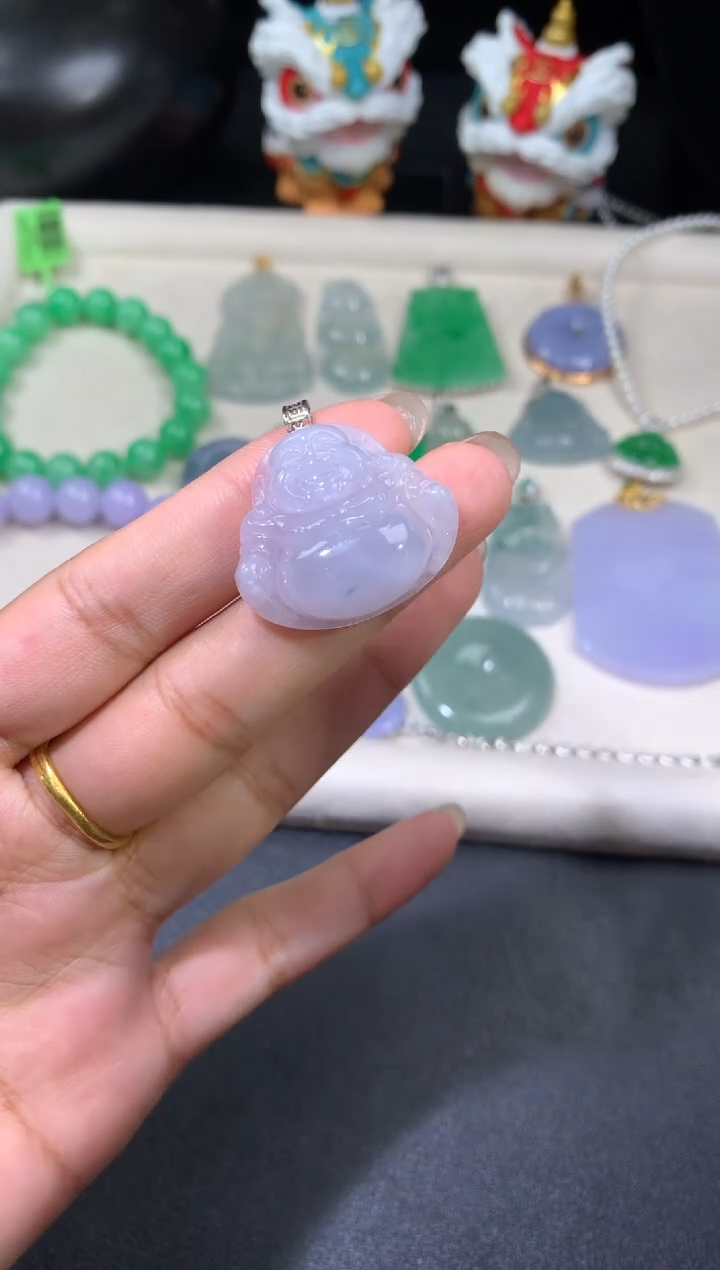 吊坠(不含链)18K金镶嵌翡翠翡翠