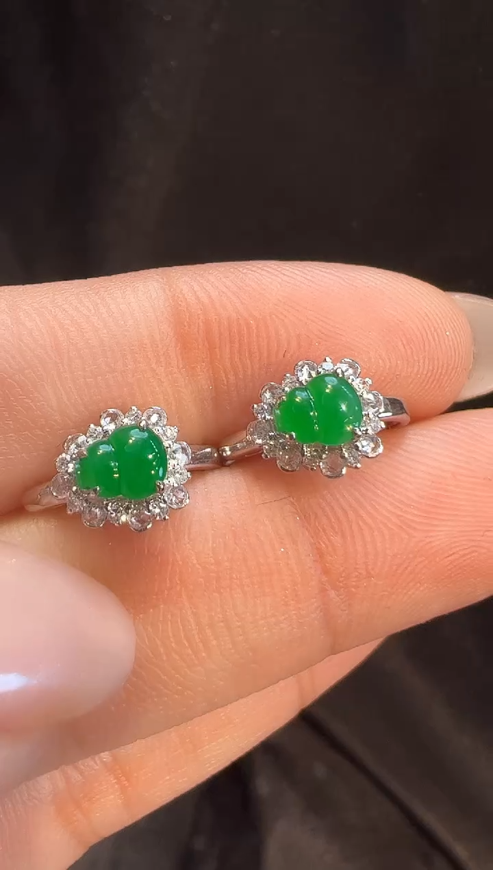 18K金镶嵌翡翠耳饰AL6