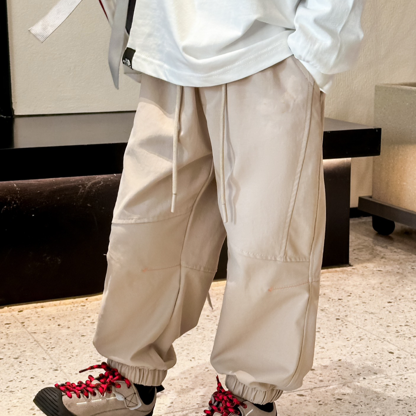 男宝潮牌L休闲裤潮牌字母女童新春款新款潮流宽松韩版男童k613