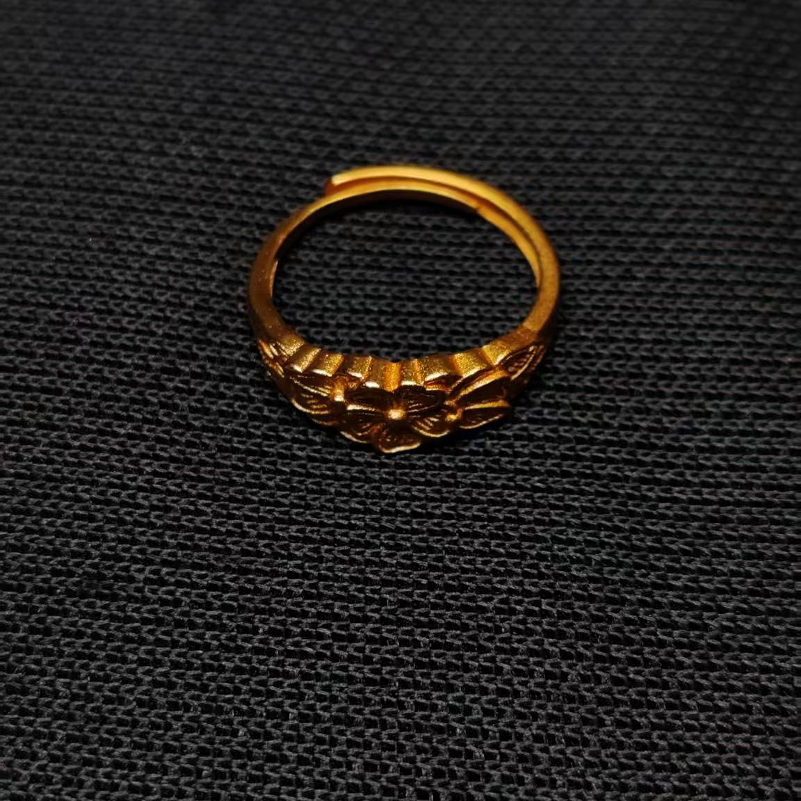 首饰展示架 【收藏级】21时尚黄色女士气质    大花戒子   女款金色