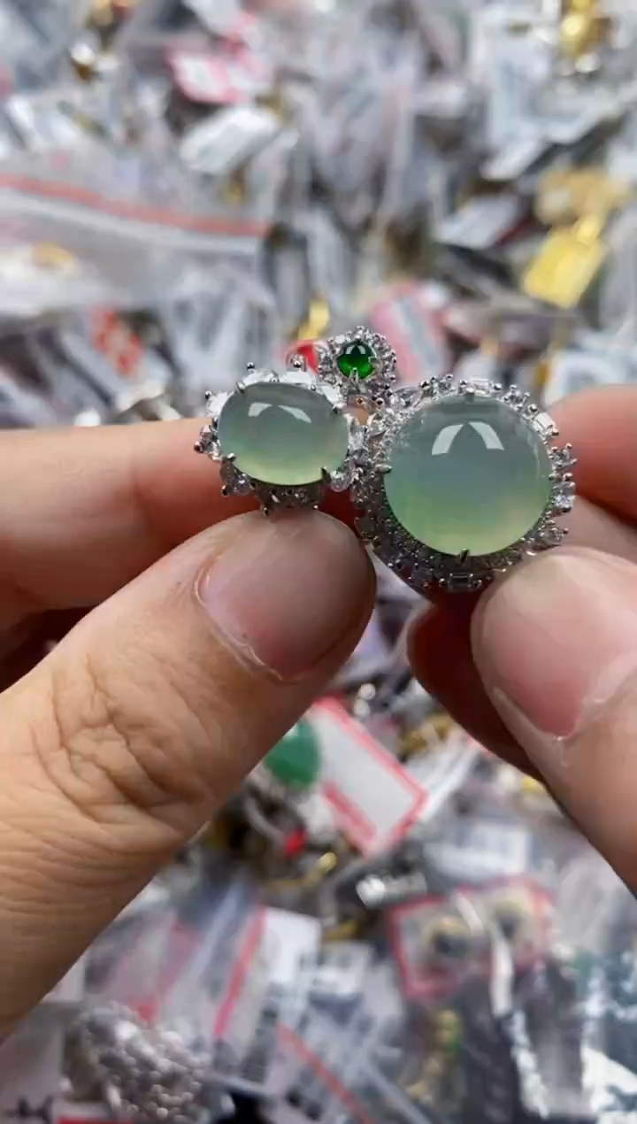 翡翠戒指银S925镶嵌1010      5