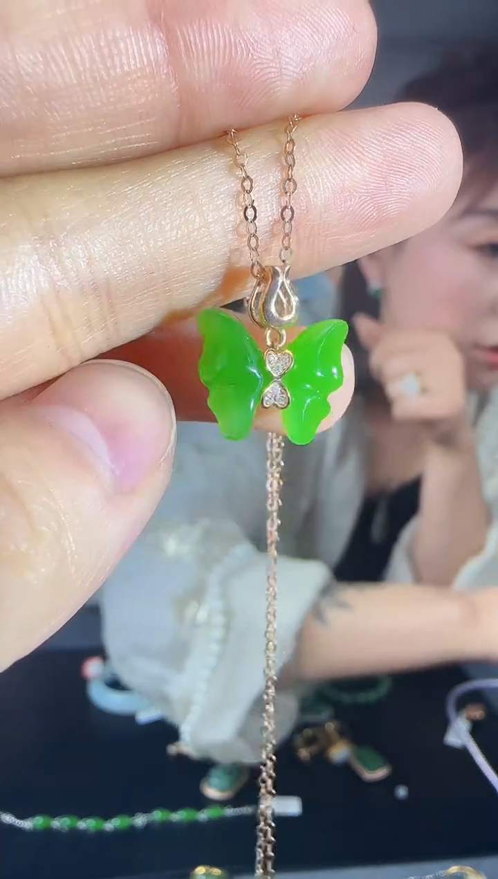 【闪购商品】和田玉吊坠(不含链)18K金镶嵌1