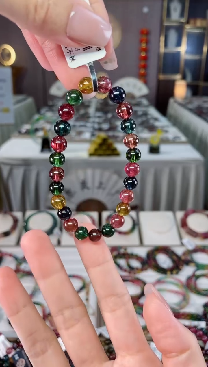 收藏级老矿碧玺单圈手串7mm+未镶嵌碧玺多样性发一条hon