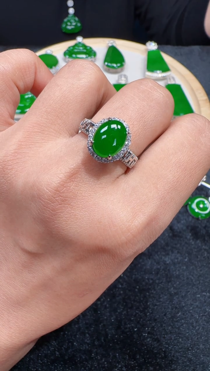 未镶嵌定制翡翠翡翠戒指4