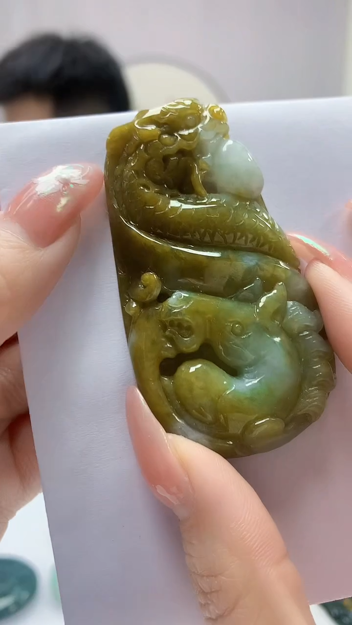 【闪购商品】定制翡翠未镶嵌5153DD-毛货挂件144