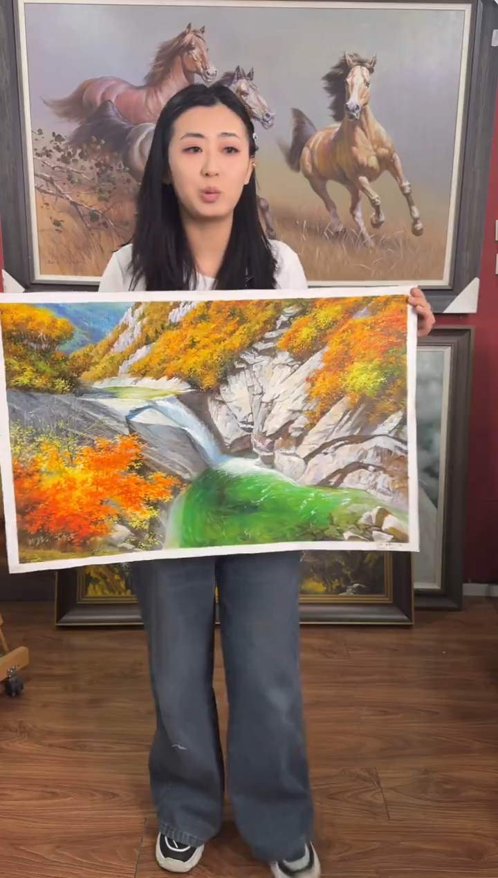 油画【113号】约50*70cm丨朝鲜原创纯手绘孤品油画丨顺丰包邮 