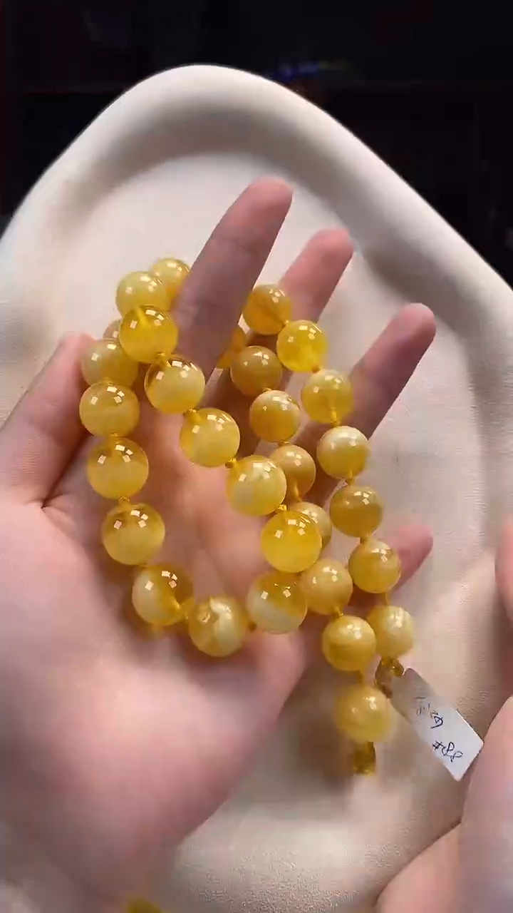 琥珀颈饰未镶嵌项链