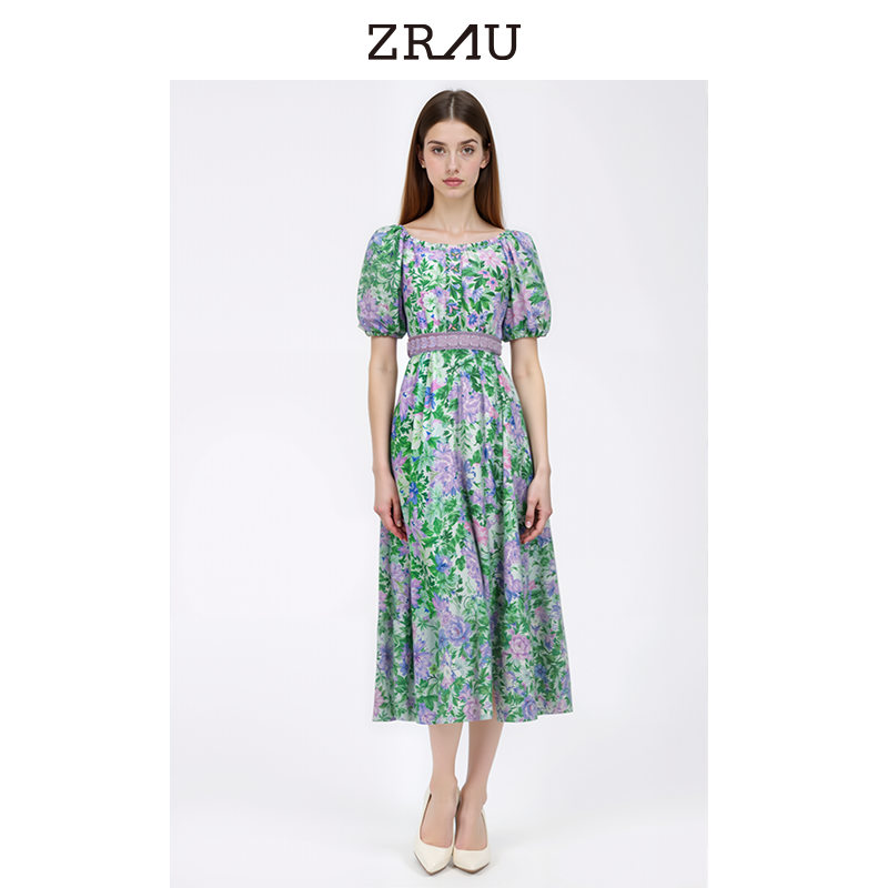 【老板娘夏天】ZRAU夏季新款法式浪漫碎花连衣裙Z1242L0051