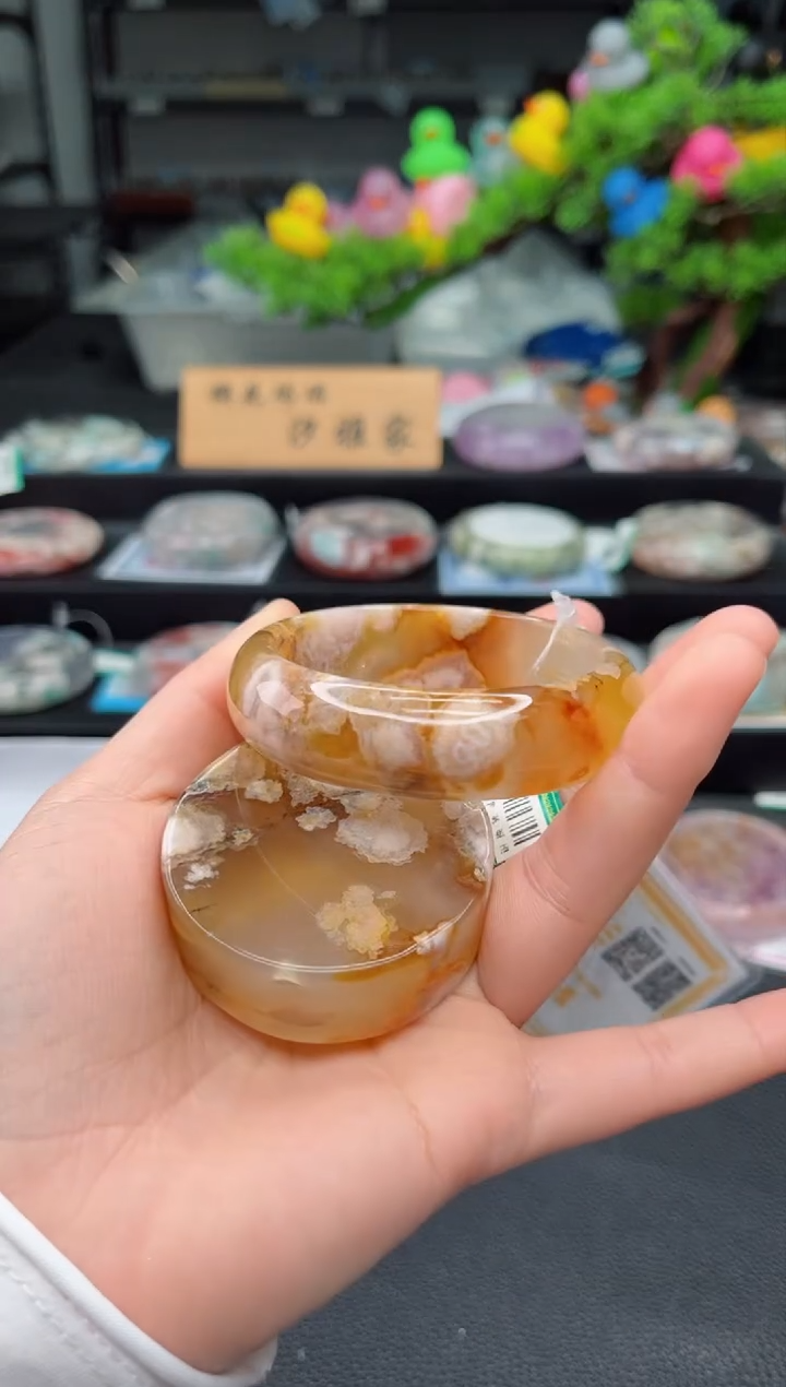 【闪购商品】石英质玉未镶嵌手镯54圈口 （赠品镯心）6608110