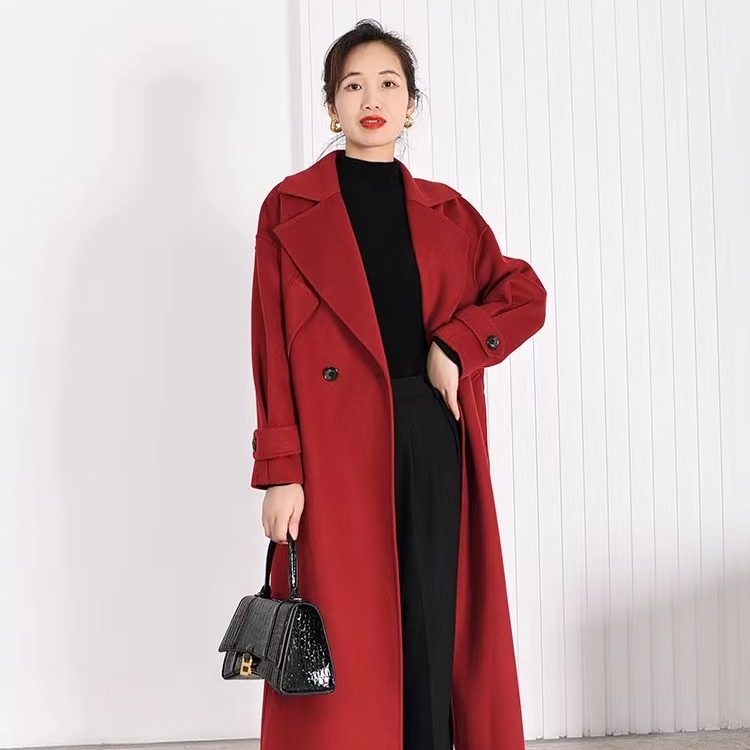 【109—199】（非图片款，下单备注编号）保暖毛呢双面呢大韩版中长款