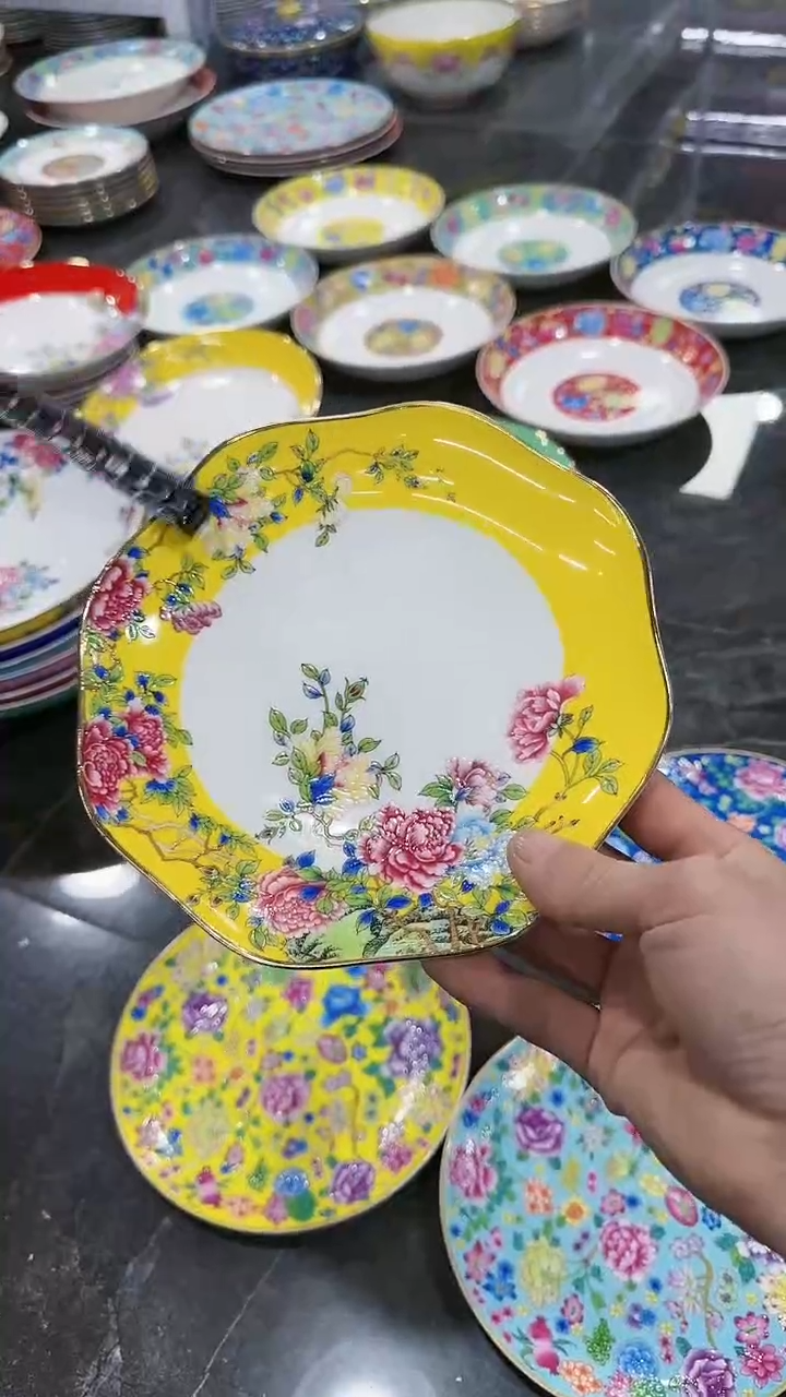 【闪购商品】瓷片7英寸花边盘10个景德镇陶瓷
