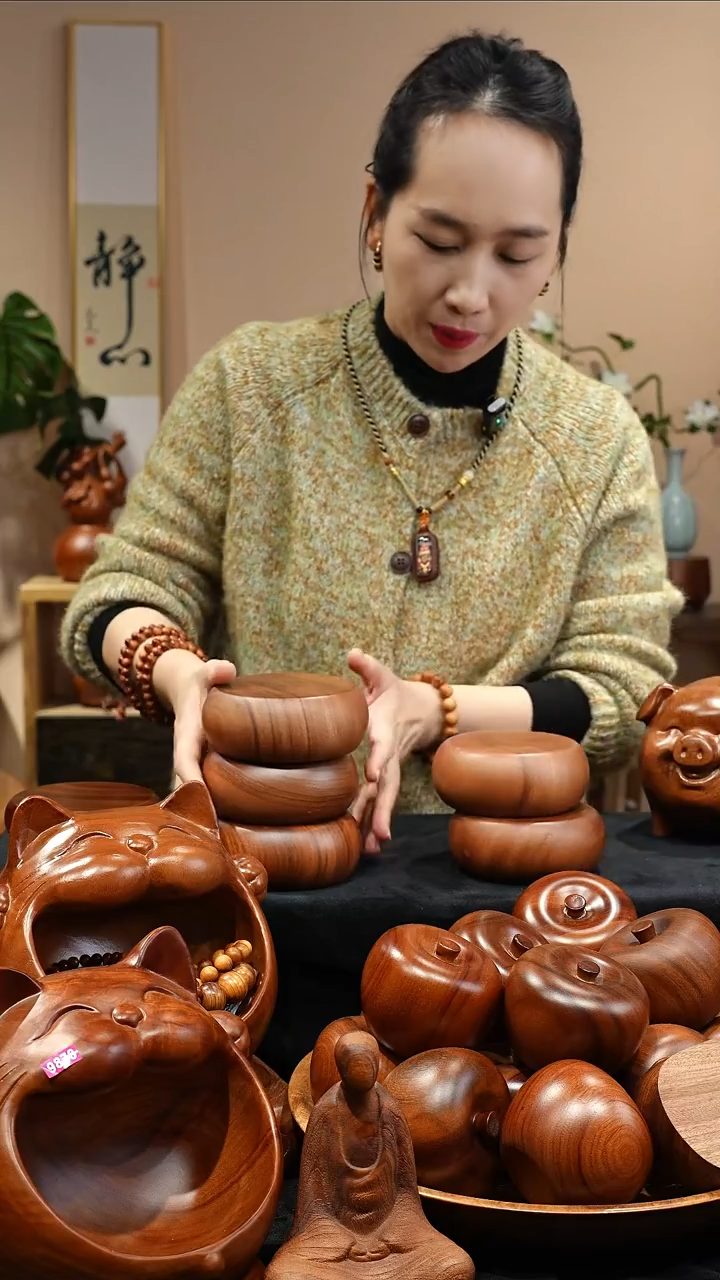 木质福鼓底座摆件小号加厚（微瑕）