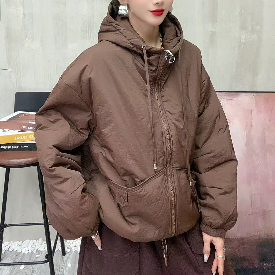 18805新款秋冬轻薄棉服休闲减龄宽松