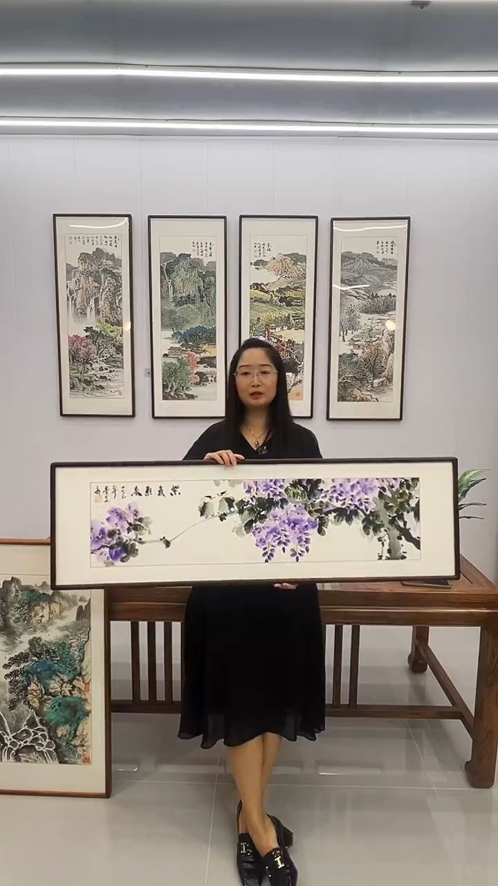 国画青豆 120*35 紫气东来