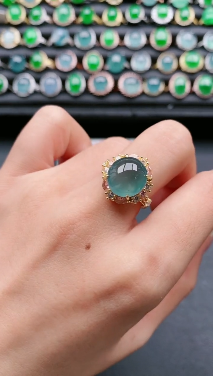 【闪购商品】翡翠戒指银S925镶嵌111111111