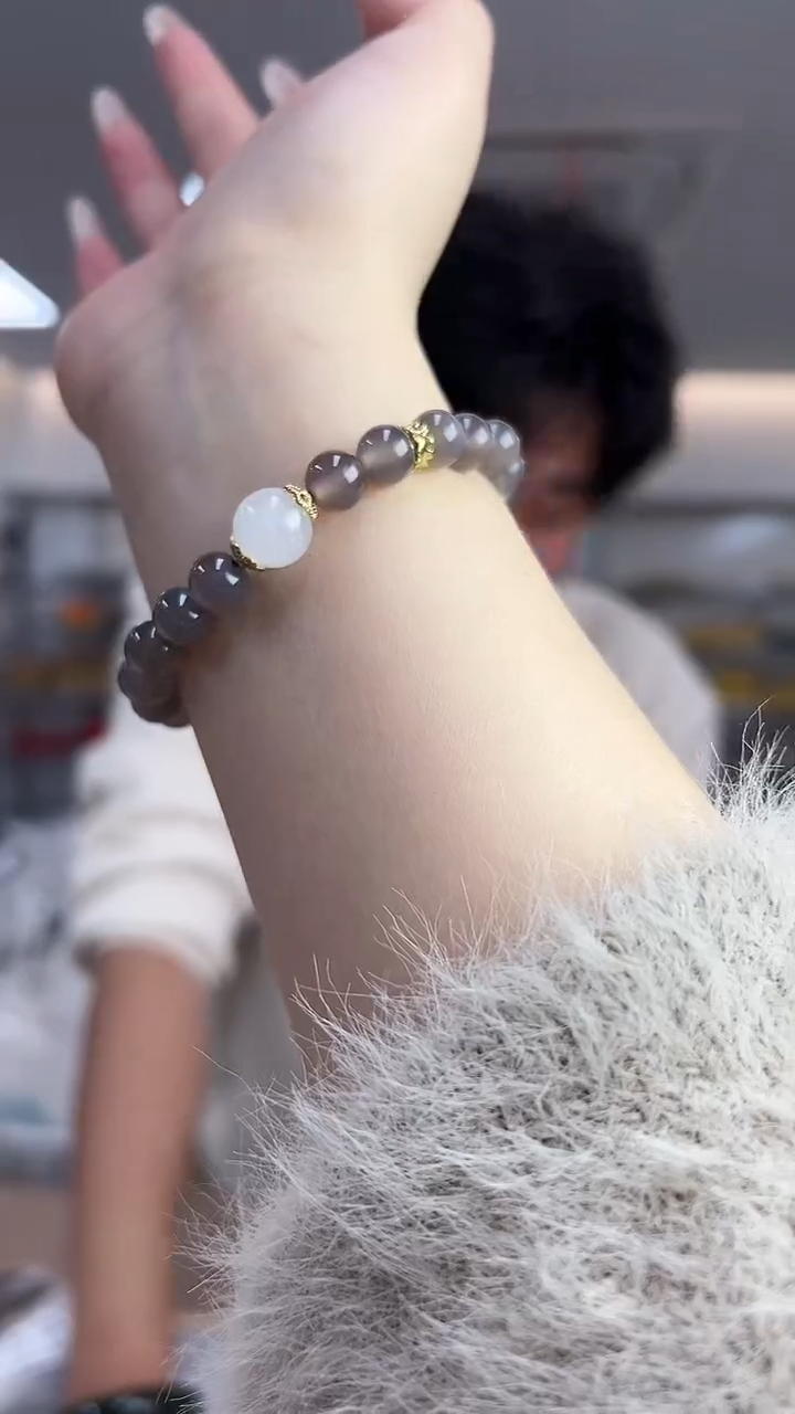 【闪购商品】和田玉烟紫未镶嵌手串-154