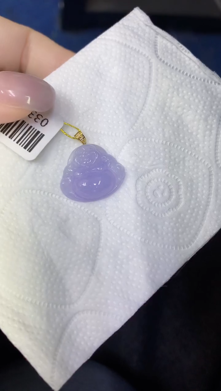 颈饰18K金镶嵌翡翠缅甸天然翡翠A货