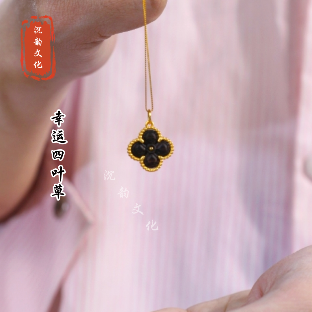 链子925银 幸运草四叶草女神款花香蜜香吊坠气质时尚百搭精致