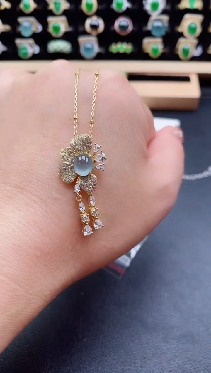 套链银S925镶嵌翡翠1