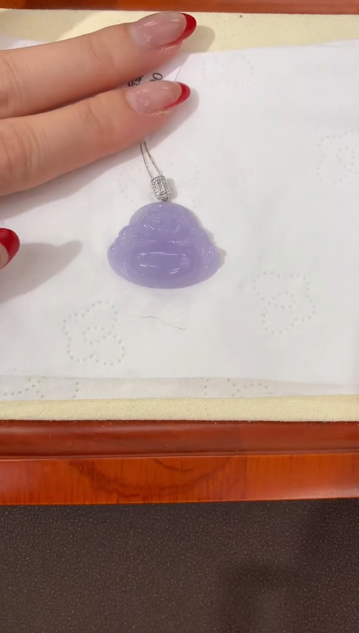 【闪购商品】翡翠颈饰18K金镶嵌天然缅甸a货翡翠