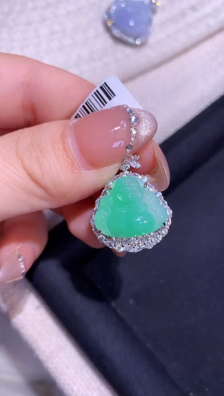 吊坠(不含链)银S925镶嵌翡翠【挽石珠宝】佛公