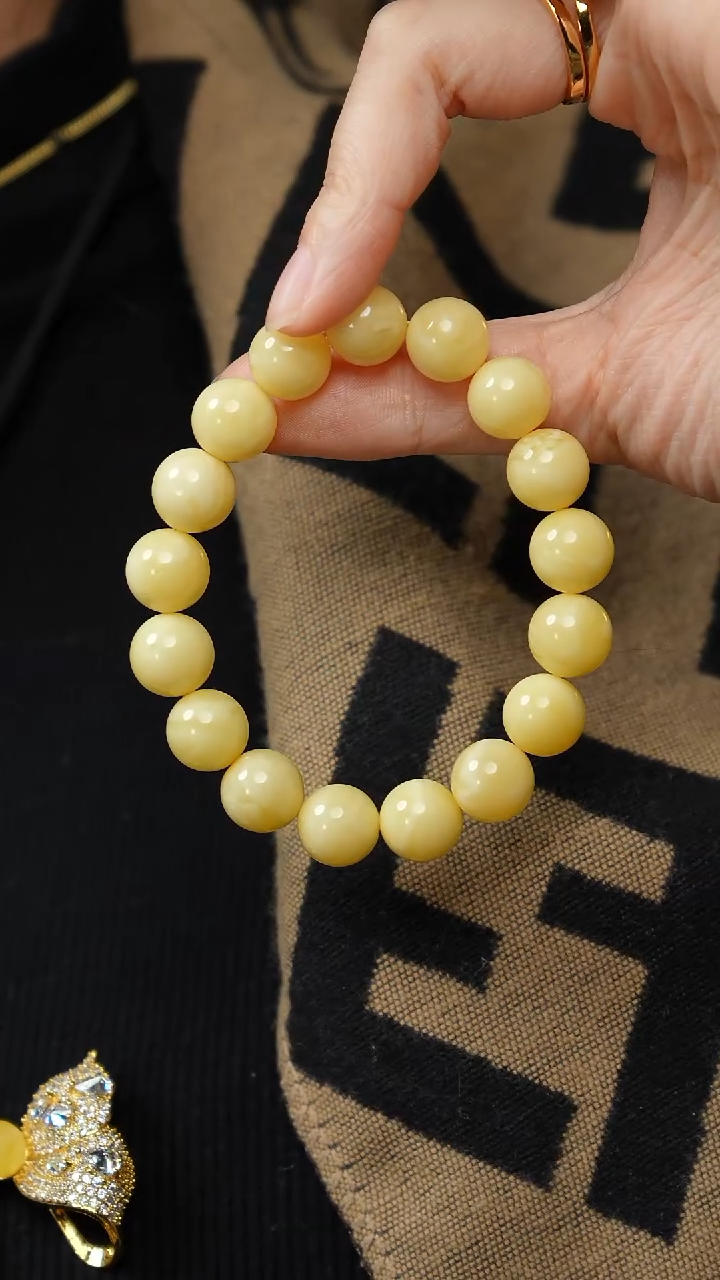 手串蜜蜡未镶嵌❤**、浓白花蜡