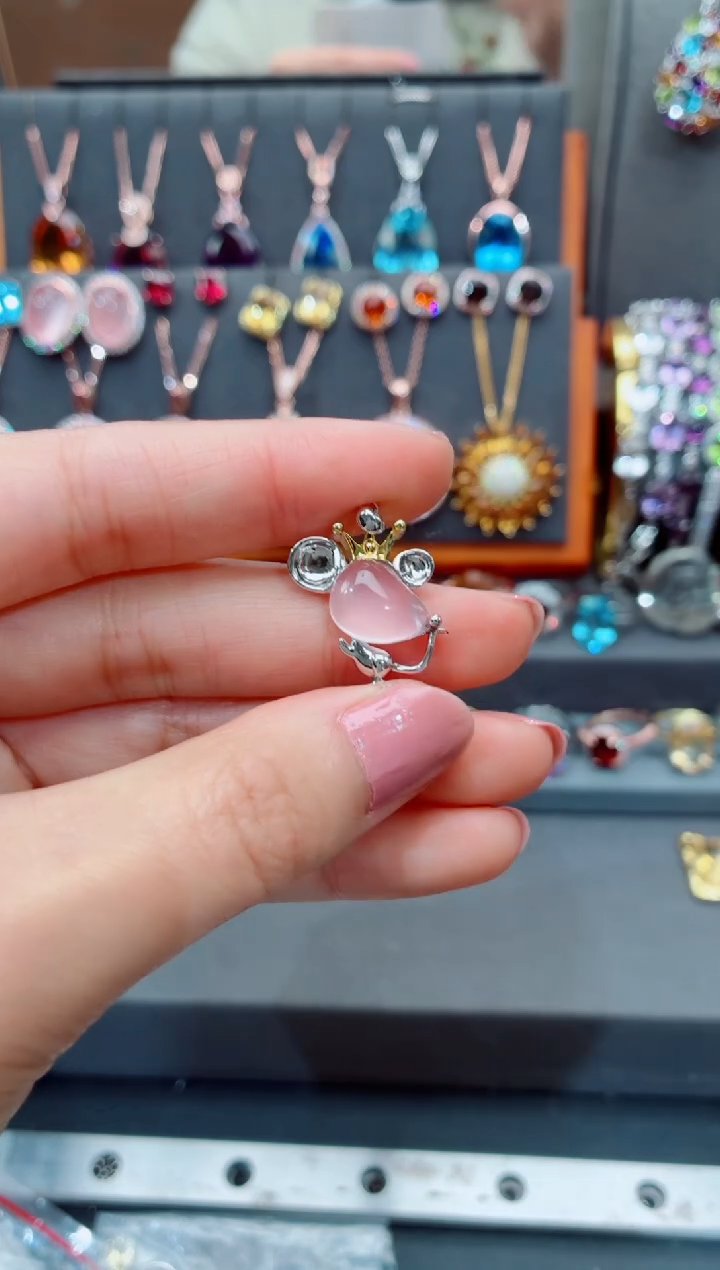 吊坠(不含链)银S925镶嵌水晶水晶吊坠