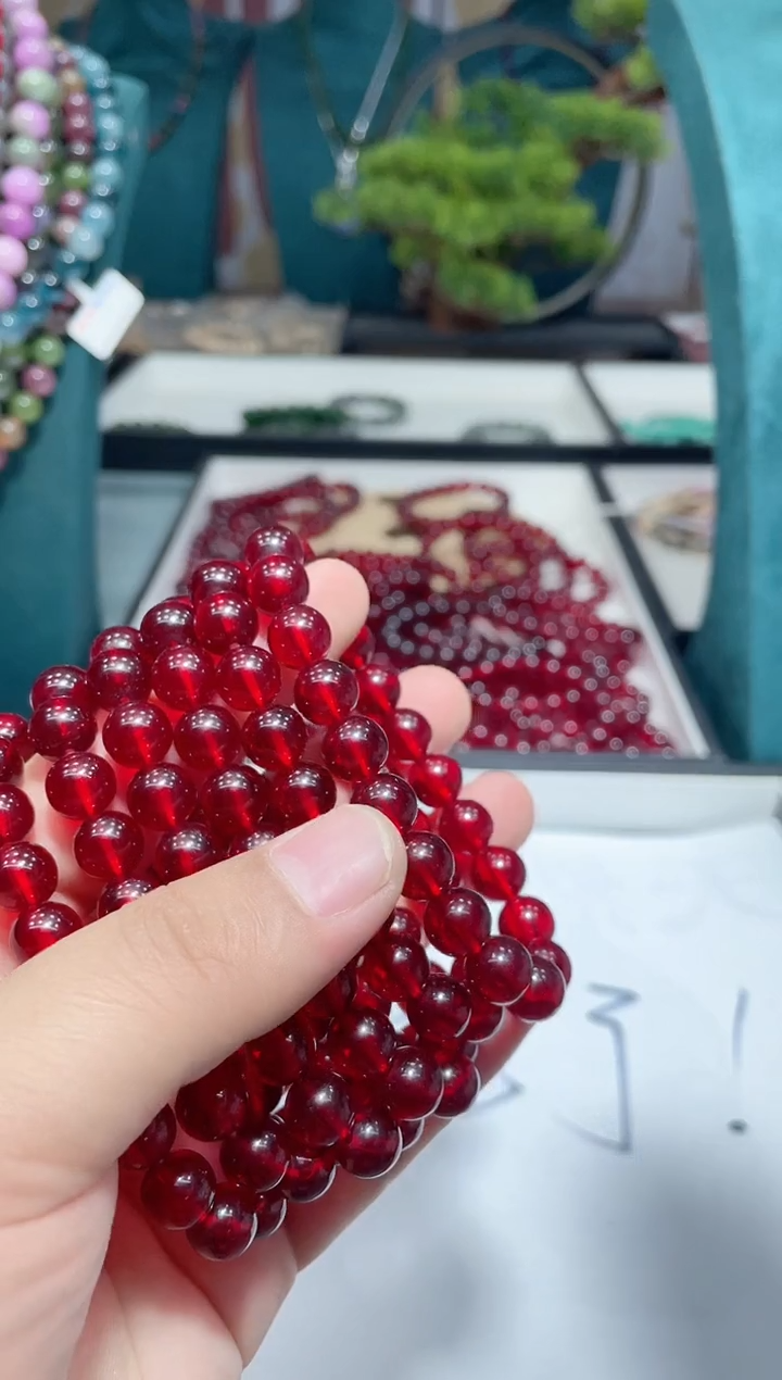 图片款  10mm酒红单圈时尚百搭