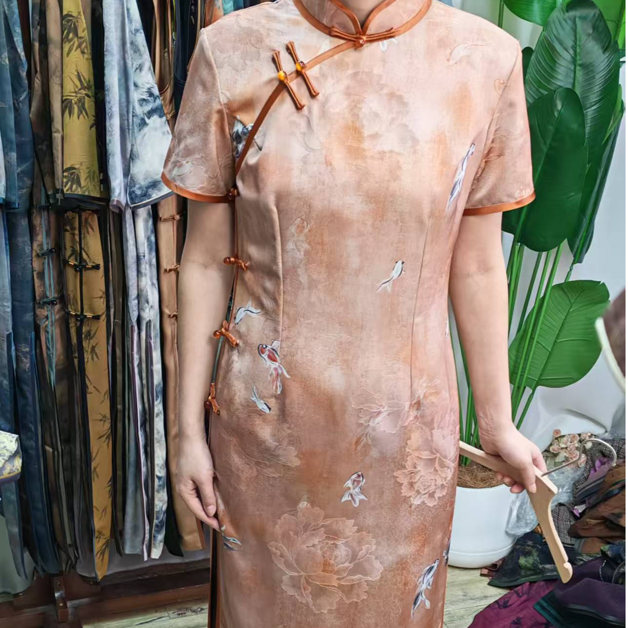 【锦鲤彩绘】2025新款复古修身气质优雅长款旗袍