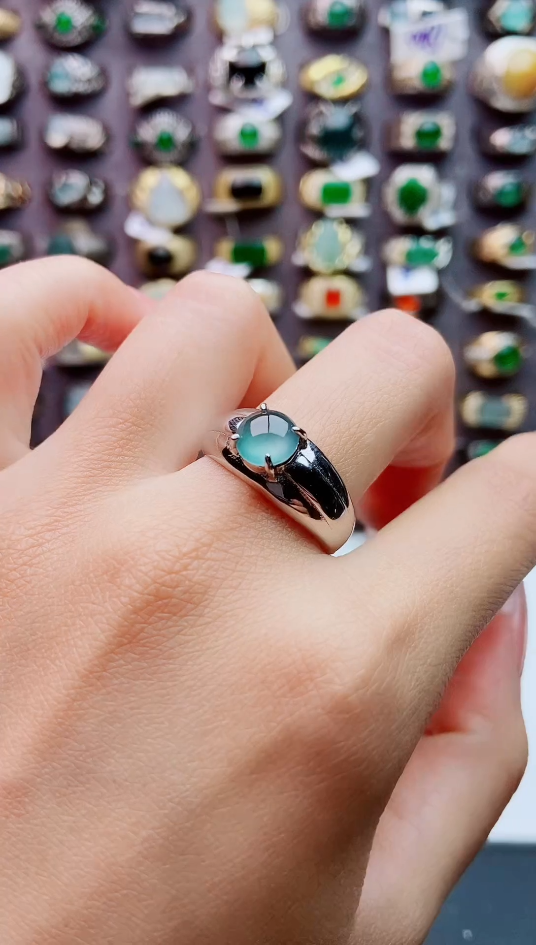 未镶嵌戒指翡翠天然翡翠男戒