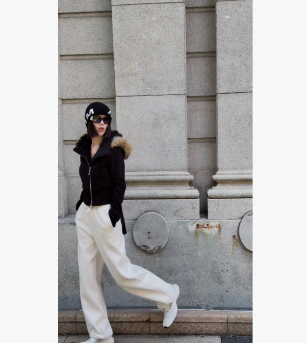 NMN王火火&设计师新通勤毛领保暖连帽外套 28HH0106