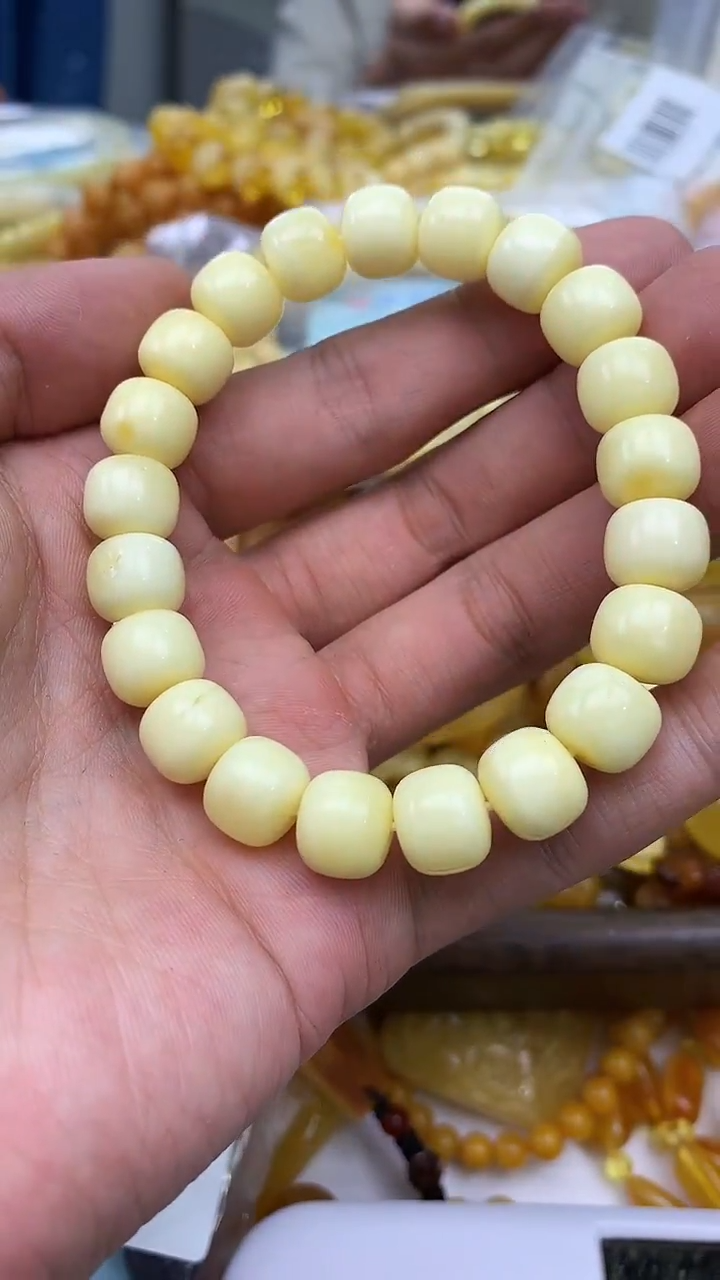 裸石蜜蜡未镶嵌手串10.8