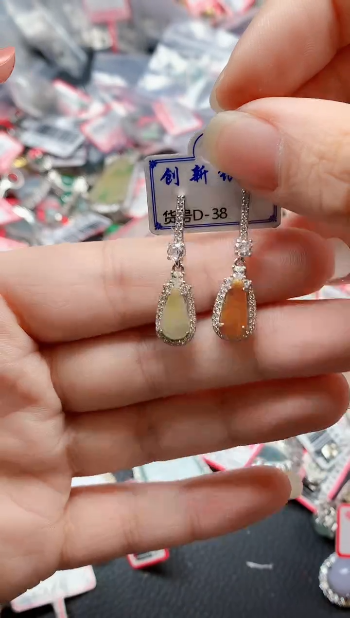 银S925镶嵌戒指翡翠天然A货缅甸翡翠